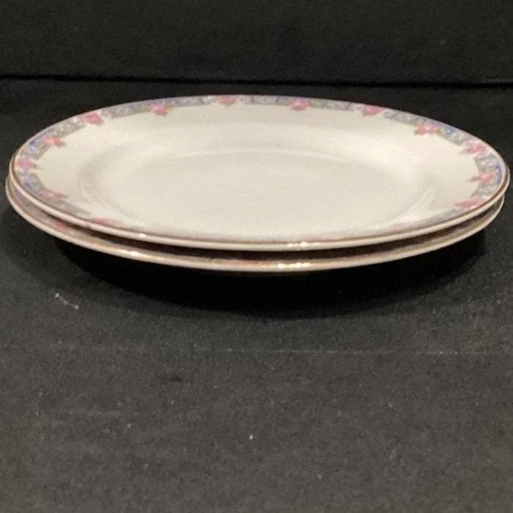 Carrollton H Salad Plates, Set of 2, Vintage Queen Anne Floral‎ Bone China